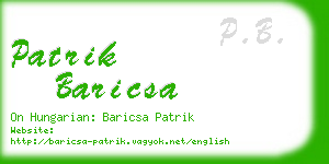 patrik baricsa business card